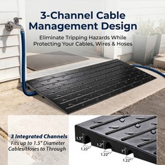 Weatherproof Rubber Threshold Ramp Cable Channels for Indoor & Outdoor Access