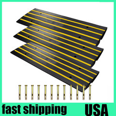 1/2/3 Pack Rubber Curb Driveway Ramps Heavy Duty Threshold Ramp for Vehicles Car