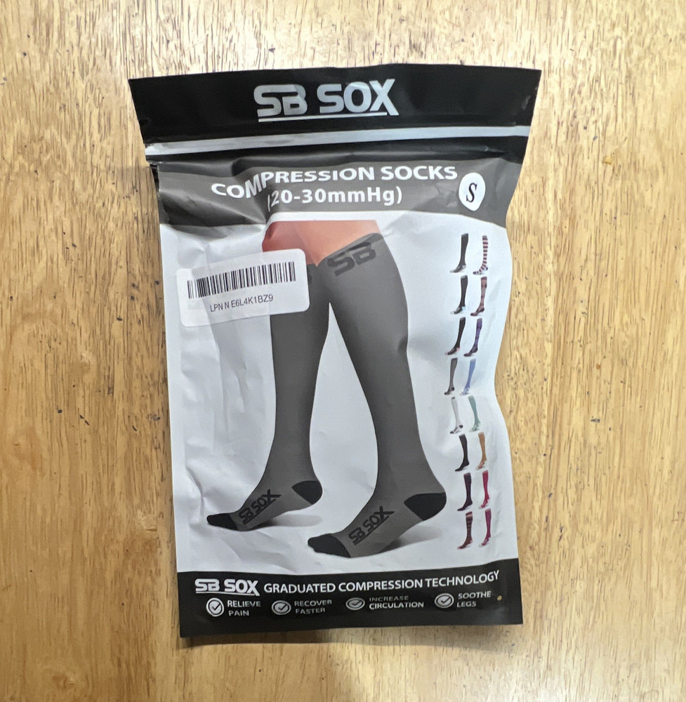 SB SOX Graduated Compression Socks/Hose 20-30mmHg Gray/Black