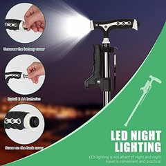 Hold 440 Lbs Walking Cane for Men & Women Aluminum Alloy Lightweight Black