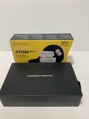 Audien Atom Pro 2 Rechargeable OTC Hearing Aids Open Box UV Cleaning