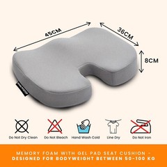 GRAND PITSTOP Gel Memory Foam Seat Cushion – Orthopedic Ergonomic Cushion for