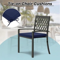 Basic Beyond Outdoor Chair Cushions for 18.5″x16″x3″(Pack of 4), 01 – Navy