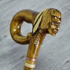 Cane Walking Stick Wooden carved Handmade – Native American