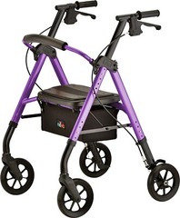 NOVA Star DX Heavy Duty Rollator Walker – Xtra Wide 8″ Wheels, Purple – Open Box