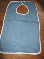 NEW ADULT TERRY CLOTH BIBS WASHABLE EASY STICKY CLOSURES BLUE BRAND NEW