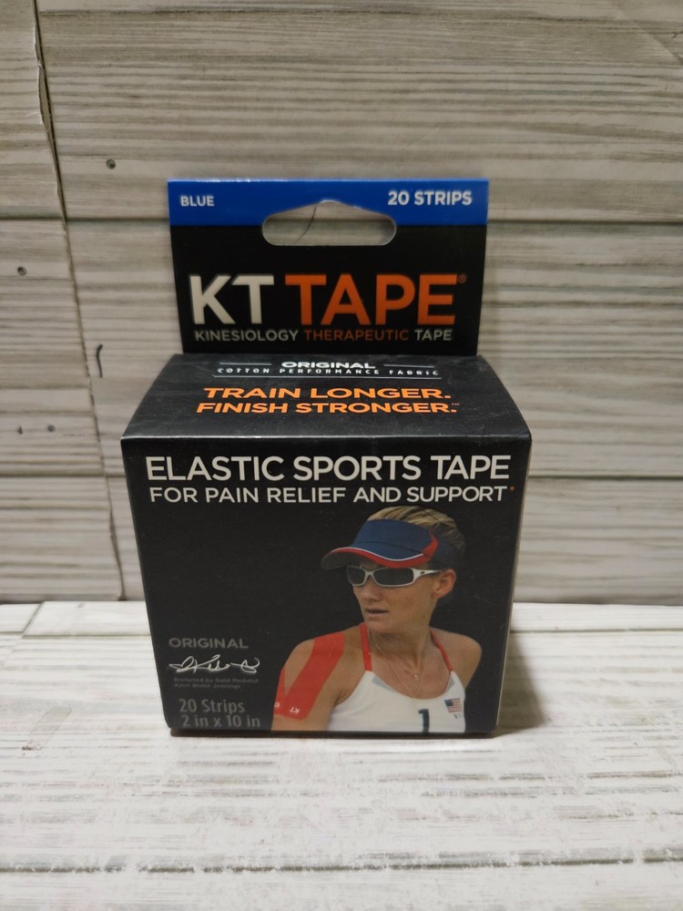KT Tape Elastic Kinesiology Therapeutic Tape 20 Strips Blue 2″ x 10″