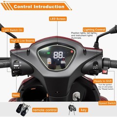 Heavy Duty 4-Wheel Mobility Scooters for Seniors 37 Miles 3-Speeds 500W 500lbs