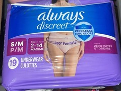 Always Discreet Form Fit Pull Up Underwear for Women 19 Count Size S/M