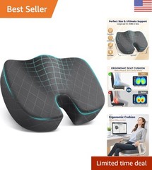 Grey Memory Foam Seat Cushion – Ergonomic Comfort for All Sitting Needs