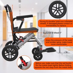 Garvee Folding Wheelchair for Seniors Lightweight Aluminum Flip Armrests outdoor