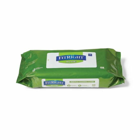 *1-Pack* Medline FitRight Aloe Personal Cleansing Cloths MSC263754