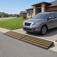 1 Pack 48″ Car Driveway Rubber Curb Ramps, Heavy Duty Driveway Gutter Slope Ramp