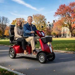 1000W 4-Wheel Heavy Duty Adjustable 3-Seat Electric Power Mobility Scooters