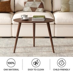 Vadisun Small Oval Coffee Table 25.6 Small Mid Century Modern End Table For