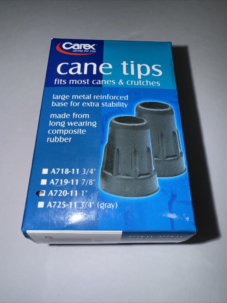 Carex Black Cane Tips 1″ 2ct