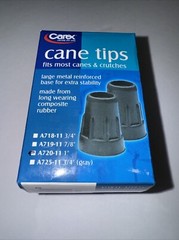 Carex Black Cane Tips 1″ 2ct