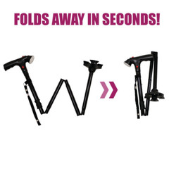 Retractable LED Walking Stick With Alarm Non-Slip Adjustable Safety Walking Cane
