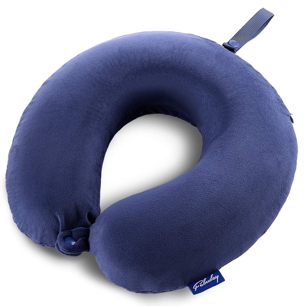 Fabuday Travel Pillow Memory Foam – Head Neck Support Adult Size, Blue