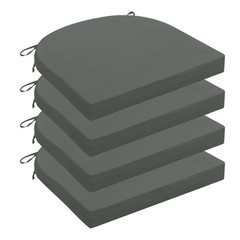 Wellsin Outdoor Chair 17″x16″x2″(Pack of 4), Solid Color/ Charcoal Grey