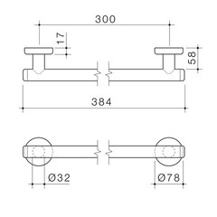 HomeCare by Caroma 300mm White Straight Grab Rail