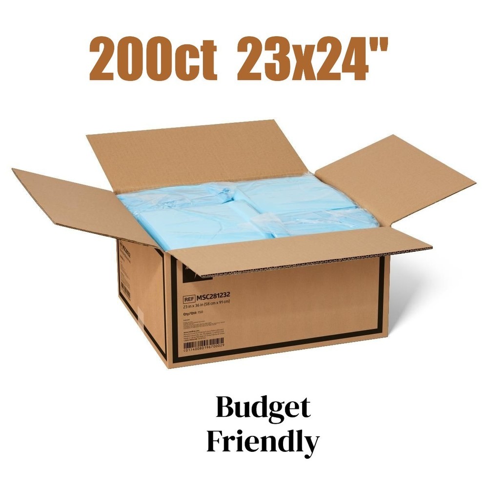 200 Pads 23×24″ Economy Multi Layer Adult Incontinence Under Pads UNDER .20ȼ ea.
