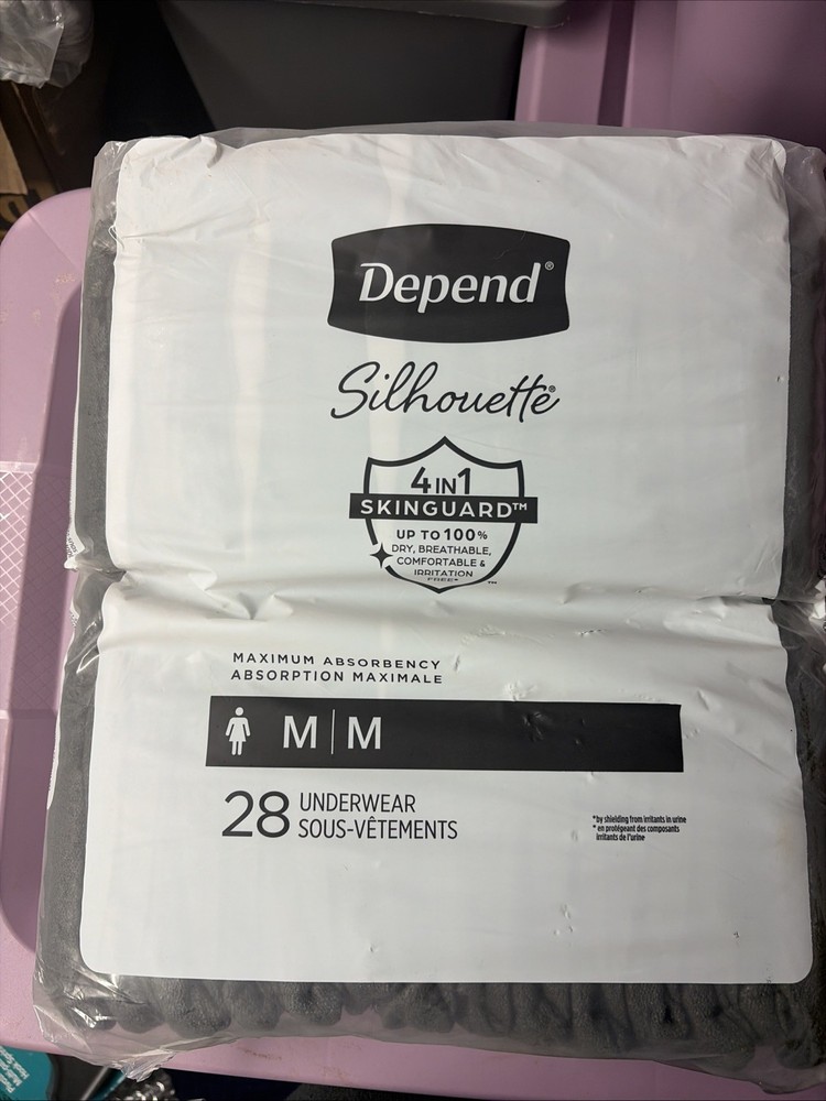Depend Silhouette Women Incontinence Underwear, Dark Grey Medium,28 Count