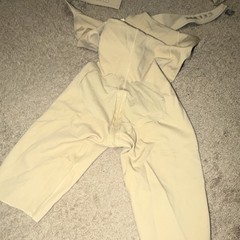 M&D Beige Compression Pants Adjustable Front Close Full Body Compression Garment