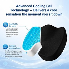 Memory Foam Seat Cushion with Removable Cover – Perfect for Long Hours