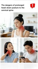 Neck brace prevents head tilting and forward neck posture, supports the cervical
