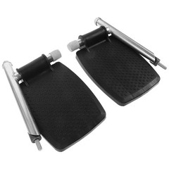 1 Pair Universal Lifting Wheelchair Footrest Durable ABS Plastic Black