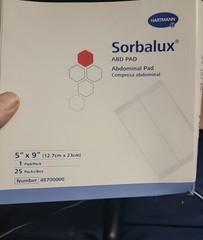 Hartmann 48700000 Sorbalux ABD Pad 5″ x 9″ – 25/BX Exp. 6/27