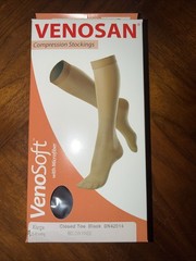 VenoSoft Microfiber Below Knee Highs 30-40mmHg (Black) X-Large Compression Socks