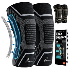 Copper Knee Brace for Men & Women – Compression Medium(16″-18.5″), Black