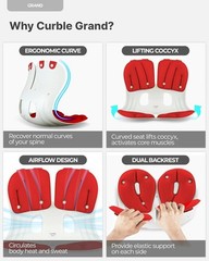 Portable Ergonomic Back Support for Office and Home – Red, 16.5 x 12.7 in