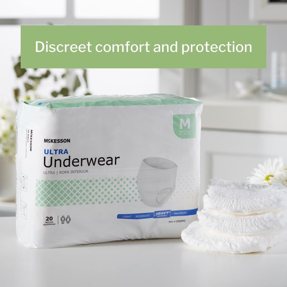 Adult Absorbent Underwear Pull On Medium Disposable Heavy Absorbency, Pack of 20