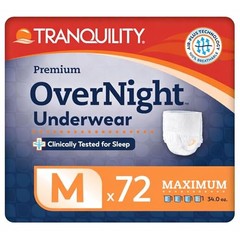 Tranquility Premium OverNight Underwear Medium 72 Count Maximum Absorbency
