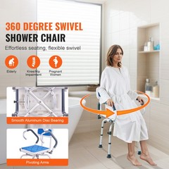 VEVOR Shower Chair 360° Swivel Bathtub Shower Seat with Pivoting Arms 400LBS