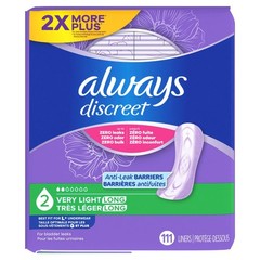 Always Discreet Incontinence Liners Very Light, Long, 111 Ct, 2 Pack, Daily Pads