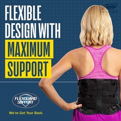 FlexGuard Support Back Brace – Medium/Large (Pack of 1), Black