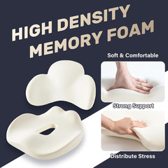 Car Seat Cushion and Lumbar Support Pillow, Memory Foam Ergonomic Back Support D