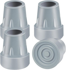 Crutch Tips, 4 Pack 7/8 Inch Heavy Duty Rubber Crutch Tips Rubber Cane Tips Repl
