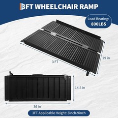 GRAVEE 2-6 FT Folding Aluminum Wheelchair Ramp Mobility Ramp 800 Lbs Non-Slip