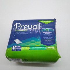 Prevail Underpads Size large, 15 Count, moisture proof barrier, extra strong
