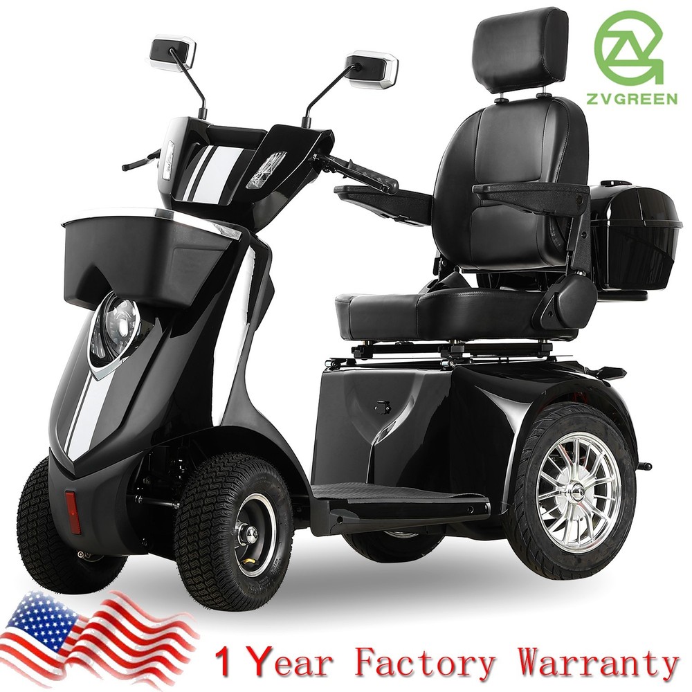1000W 4-Wheel Heavy Duty Mobility Scooter for Seniors 40 miles 15 mph 500lbs