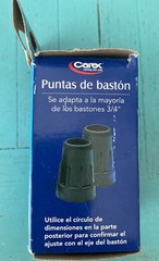 Carex Black Cane Tips 3/4″ Metal Reinforced , 1 Pair 2 Count (A718-00)