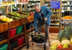 Stander Wonder Walker Plus Cobalt Blue Two 6” locking-swivel Wheels with Basket