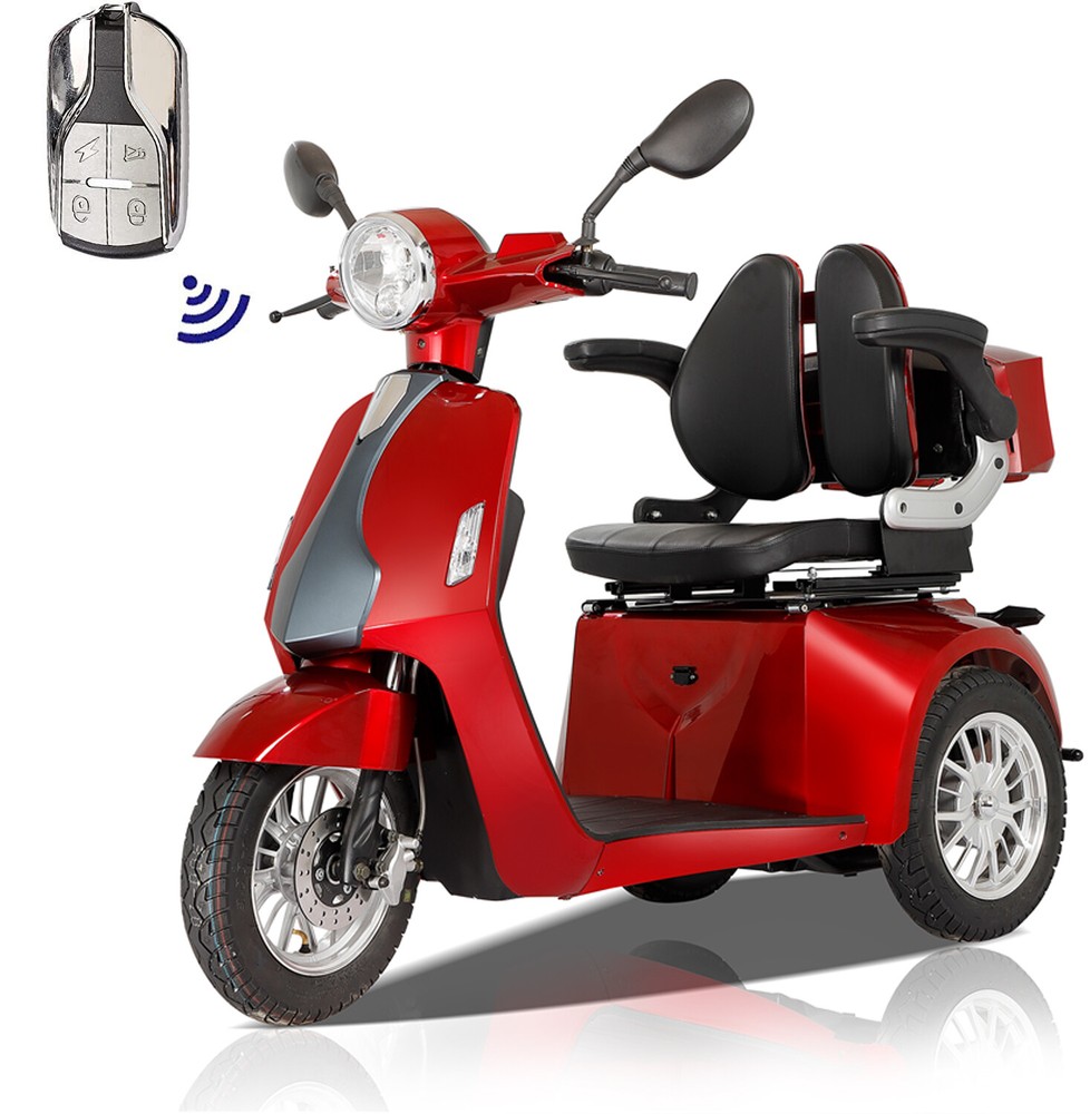 3-Wheeled Travel Mobility Scooter 800W 60V 20AH Battery Motor for Adult Elderly