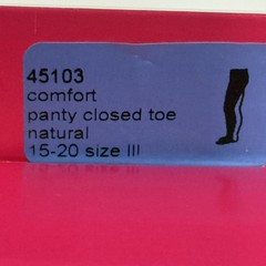 New Mediven Comfort Compression Panty Hose Stocking Natural III 15-20 Closed Toe