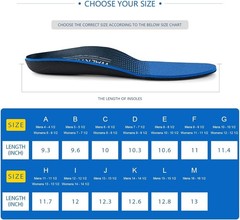 Arch Support Relied Insoles for Men Women Men 11-11.5 Women 13-13.5